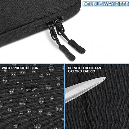 Laptop Case 15.6 inch, Shockproof Protective Computer Sleeve Cover with Accessories Pocket, Water Resistant Traveling Carrying Laptop Bag Compatible for MacBook Dell HP Acer Asus Lenovo, Black