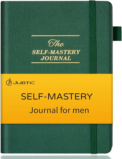 JUBTIC Self-Mastery Journal for Men - Gratitude Journal for Daily Reflection, Positivity and Self-Care and Reflection - Guided Manifestation Journals - Goal Journal for Women & Men(Dark Green)