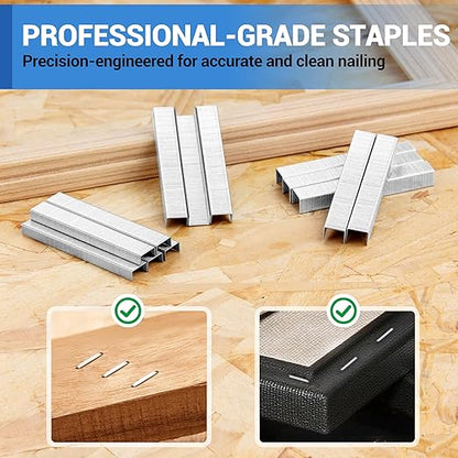 meite JT21 Staples, 5/16 Inch Galvanized Fine Wire Staples for Staple Gun - 7/16" Crown JT21 Staple Refill, Ideal for Upholstery, Crafts, Furniture (5 Packs)
