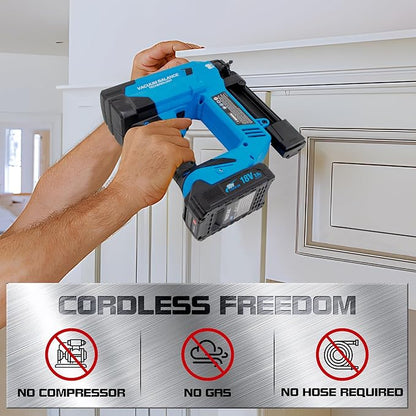 18GA Cordless Brad Nailer, Nail Gun Battery Powered, 3400 Nails per Charge, Electric Nail Gun Drives 3/8" to 1-1/4" Nails