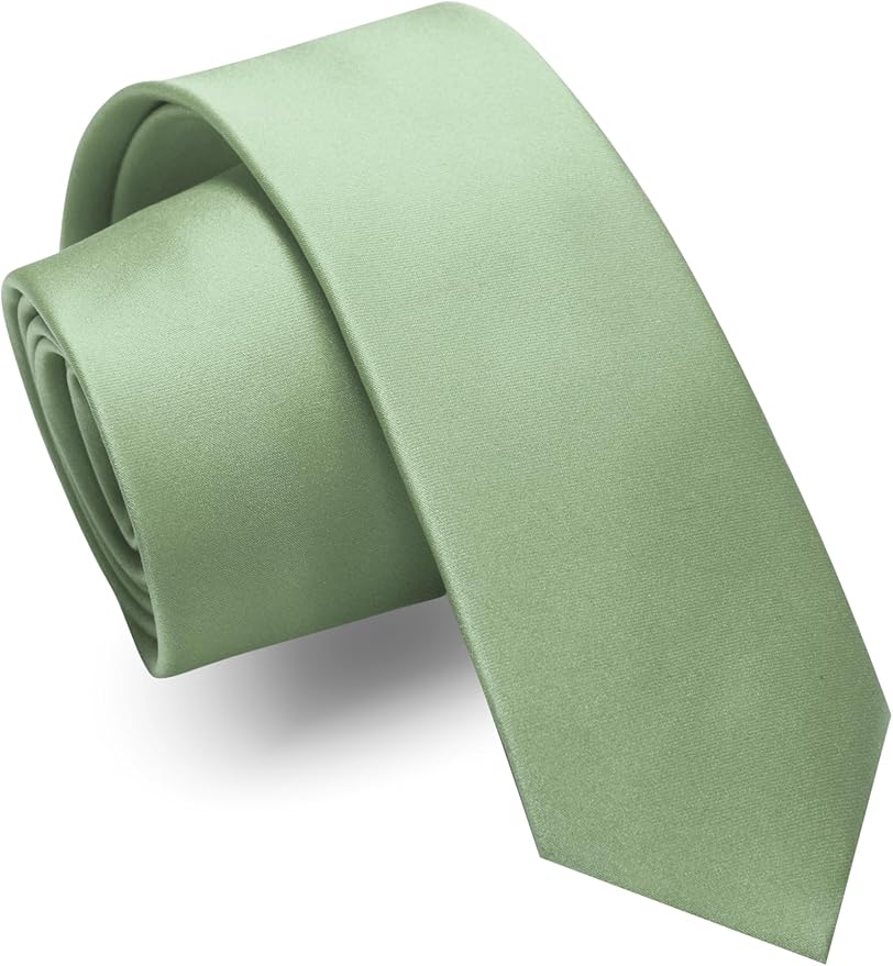 RBOCOTT 2.4“ Solid Color Skinny Tie Business Wedding Necktie for Men(6cm)
