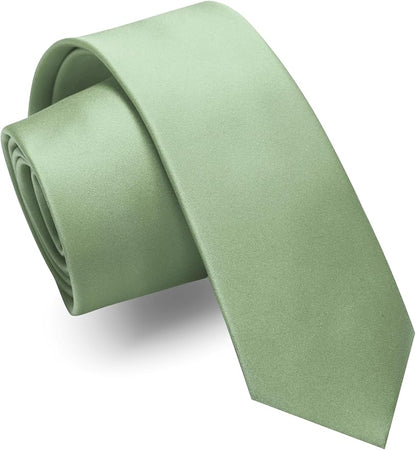 RBOCOTT 2.4“ Solid Color Skinny Tie Business Wedding Necktie for Men(6cm)