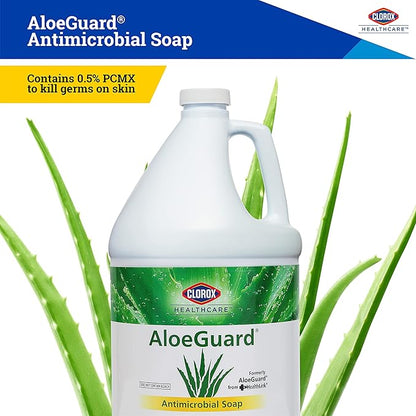 CLOROX Healthcare AloeGuard Antimicrobial Hand Soap for Healthcare Professionals - Liquid Hand Wash for Everyday Use with Aloe Vera to Soothe & Moisturize Hands, 128 Fl Oz - 4 Pack