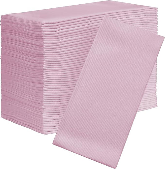 AMERICAN HOMESTEAD Paper Napkins - Pink Disposable Linen-Like Dinner Napkins - Restaurant-Quality Table Serviettes for Weddings, Parties, and Events - 15.75" x 15.75" - 50 Count