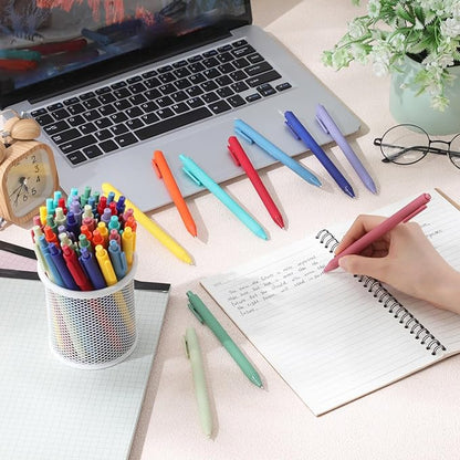Crtiin 100 Pcs Gel Ink Pens Bulk, Black Ink 0.5mm Fine Point Retractable Pen Smooth Writing Office School Supplies for Teacher Server Operation Christmas Charity Donation Thanksgiving (Rainbow Colors)