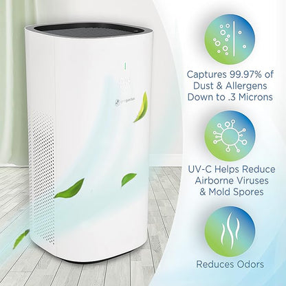 GermGuardian® AC9600W Powerful Large Room Air Purifier with HEPA Filter, UV-C, Odor Reduction & Air Quality Sensor