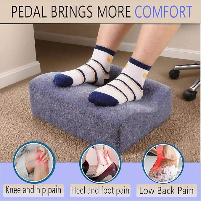 Foot Rest for Under Desk at Work,at Work Soft Ergonomic Footrest,Support Foot Pillow,Heel Chair,Leg Elevation Pillow (Blue)