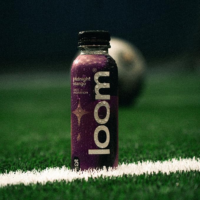 Midnight Mango Juice Drinks by Loom, Low Sugar Juice, Real Fruit, No Added Sugar, 30 Calories, Vegan, Gluten Free, 12 oz bottles, 12 pack