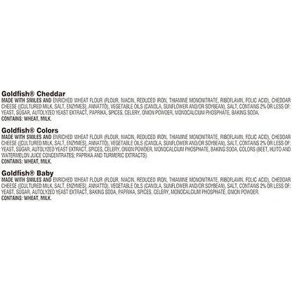 Goldfish Family Faves Crackers, Cheddar, Colors and Baby Crackers Snack Packs, 20-Ct Variety Pack