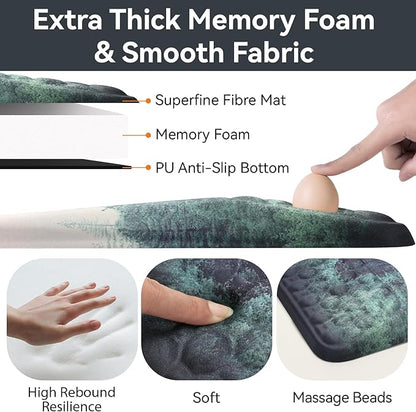 Ospelelf Mousepad with Wrist Rest Ergonomic Computer Comfortable Pain Relief Mouse Pad Wrist Support Green Forest Pattern
