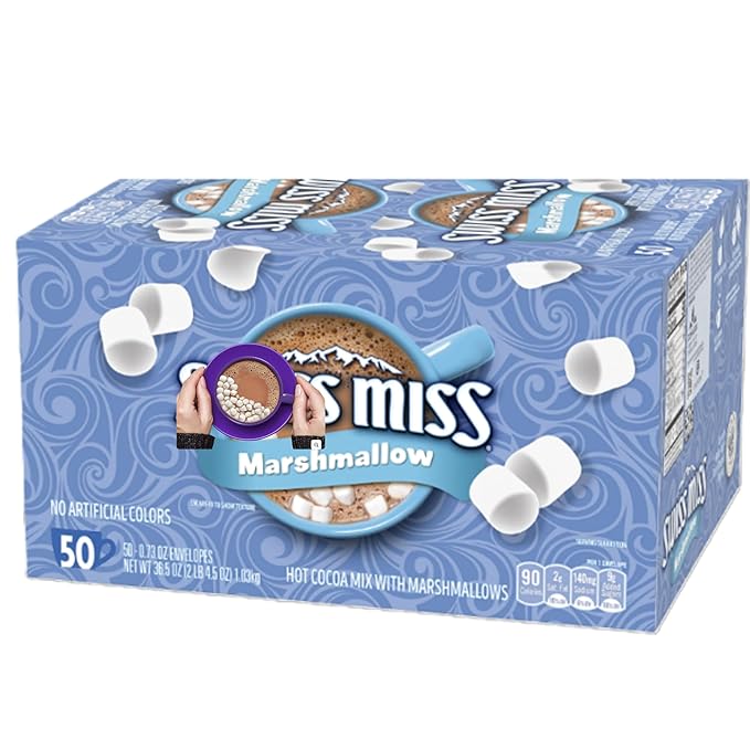 Hot Cocoa Mix with Marshmallows, Rich & Creamy Instant Chocolate Drink, Single-Serve Packets (50 Count) – Perfect Winter Beverage for Family, Kids & Parties