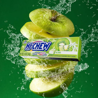 HI-CHEW Green Apple Sticks, 15-Pack, Soft & Chewy Candy, 1.76oz Each, Bulk Candy Individually Wrapped - Made with Immensely Juicy Fruity Flavors