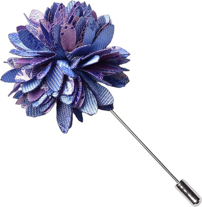 GUSLESON 3.15"（8cm） Mens Floral Tie and Lapel Pin Necktie Hankerchief Cufflinks Set for Men