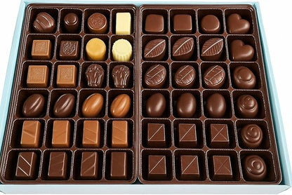 Andy Anand Chocolatier Sugar Free Belgian Chocolate Truffles Gift Box - Gluten Free European Imported Chocolate Truffles, Handcrafted Diabetic Snacks for Adults (48 Pcs)