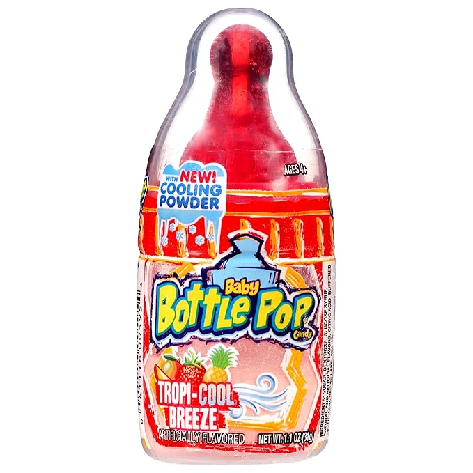 Baby Bottle Pop Christmas Candy Lollipop, 18 Ct Bulk Lollipops w/ Dipping Powder in Assorted Fruity Flavors, Full Size, Individually Wrapped Hard Candy For Party Favors, Stocking Stuffers, Kids Gifts