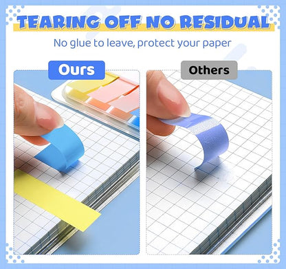 24 Pack Sticky NotesTabs Pads,2400 Sheets Index Tabs,2.99 * 0.62in Small Self-Stick Page Markers,8 Bright Colors Page Flags Mini Self-Stick Pads to Post for Office,School,Home,Meeting,Back to School