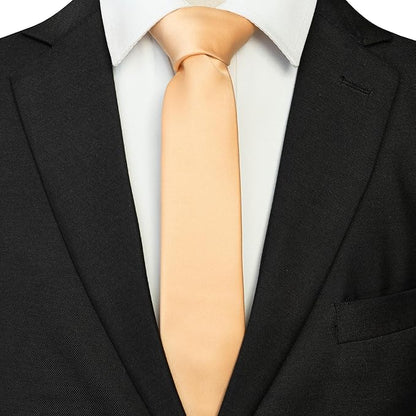 RBOCOTT 2.4“ Solid Color Skinny Tie Business Wedding Necktie for Men(6cm)