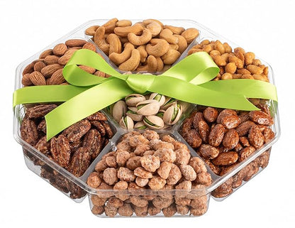 Nuts Gift Basket - Assortment of Sweet & Roasted Salted Gourmet Nuts - Assorted Food Gift Box for Birthday, Family, Sympathy, Men & Women.