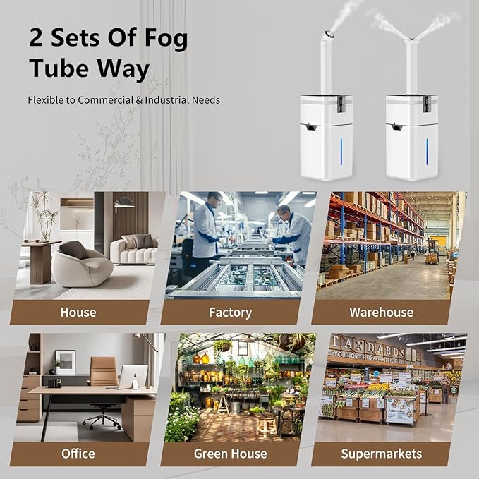 30L Commercial Humidifier for Large Room up to 4200 sq ft, Smart Cool Mist Humidifier with Precision Sensor, Top Fill, 360° Nozzle for Home, Office, Plants