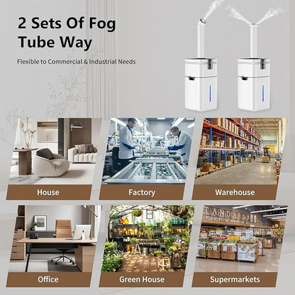 30L Commercial Humidifier for Large Room up to 4200 sq ft, Smart Cool Mist Humidifier with Precision Sensor, Top Fill, 360° Nozzle for Home, Office, Plants