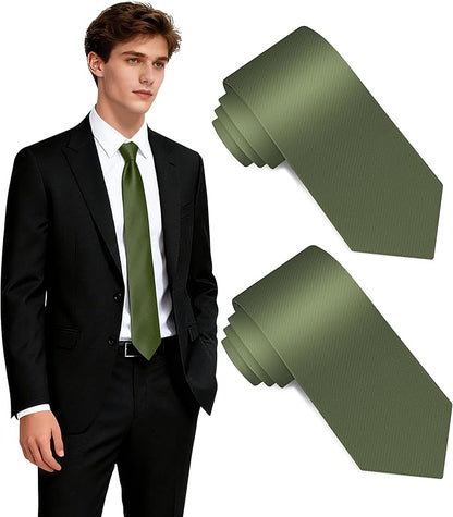 Fineknot Black Ties for Men, Formal Neckties for Men, Solid Color Mens Ties for Business, Wedding, Party, Mens Neck Tie