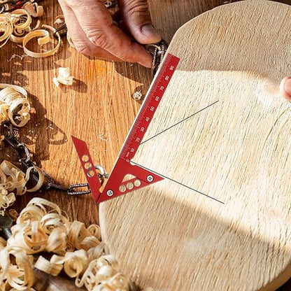 Circle Center Finder Tool Aluminum Alloy Center-Positioning Ruler High-Precision Centering Rulers Multi Angle Ruler 45/90 Degree Center Finder-Ruler Multi-Function Arrow Rulers (Red Metric)