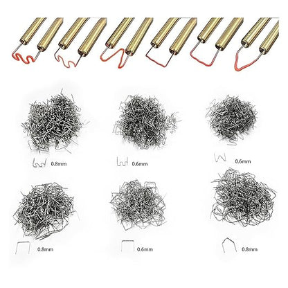 3000PCS Hot Staple Plastic Welder Staples Kit,6 Types Automotive Plastic Repair Welding Staples for All Cars Furniture Toy Maintenance, 0.6 0.8 mm Auto Bumper Repair Welding Rod