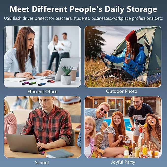 USB Flash Drives 10 Pack 2GB Flash Drive AGECASH A USB 2.0 Thumb Drive Jump Zip Drive Flashdrive, USB Memory Stick Pendrive for Data Storage & Transfer with 10PCS Lanyard Multicolored