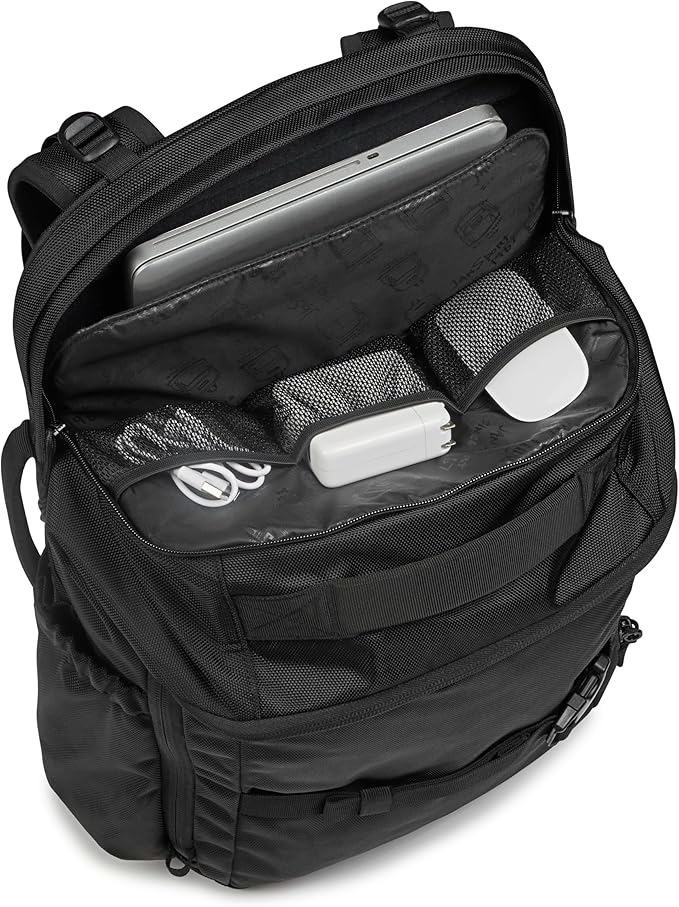 JanSport Venture Pack – Travel Pack With Large Main Compartment with Compression Straps, Dual Water Bottle Pockets, Padded Hip Belt & Luggage Trolley Pass-Through, Black