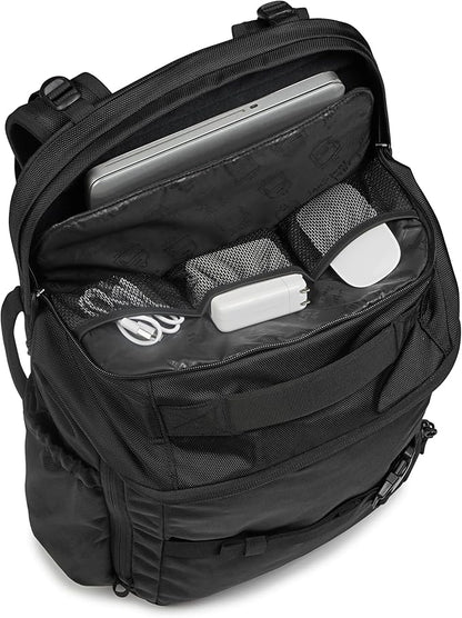 JanSport Venture Pack – Travel Pack With Large Main Compartment with Compression Straps, Dual Water Bottle Pockets, Padded Hip Belt & Luggage Trolley Pass-Through, Black