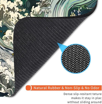 Square Mouse Pad Japanese Art,Personalized Premium-Textured Custom Mouse Mat Design,Washable Mousepad Lycra Cloth,Non-Slip Rubber Base Computer Mouse Pads for Wireless Mouse