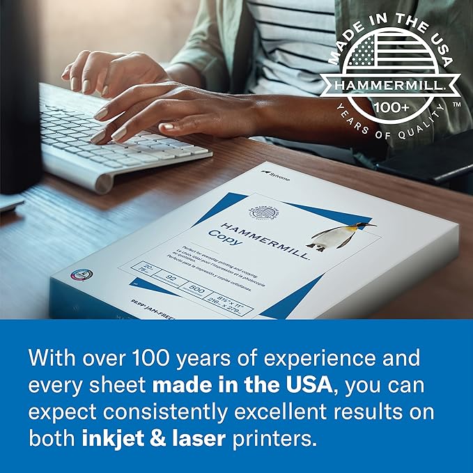 Hammermill Printer Paper, Premium Color 28 lb Copy Paper, 11 x 17 - 100 Bright, Made in the USA, 102541R - 1 Ream (500 Sheets)