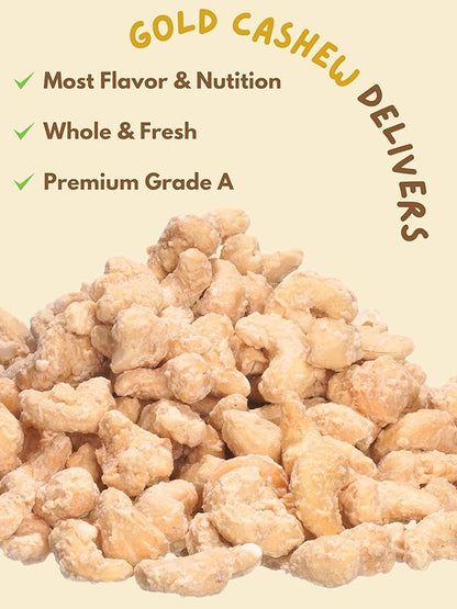 Gold Cashew Coconut Cashews - Snacks for Adults, Whole Nuts (No Mixed), Oil-Free, Healthy Foods, Natural flavor, Promote Healthy digestion, Great for On The Go Snacking, 17.64 oz (Pack of 1)