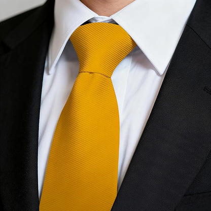 Fineknot Black Ties for Men, Formal Neckties for Men, Solid Color Mens Ties for Business, Wedding, Party, Mens Neck Tie