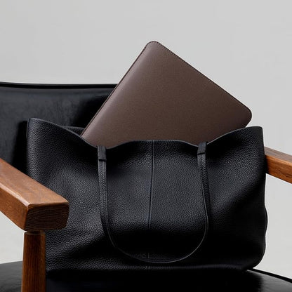 Comfyable Laptop Sleeve 14 Inch Precisely Compatible with MacBook Pro M4 M3 M2 M1 Pro/Max 2024, Faux Leather Cover Case 14 in, Coffee