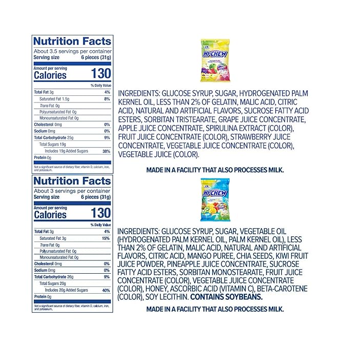 HI-CHEW Variety Mix, Pack of 4 Bags - 17 Flavor Assort Sweet and Sour Chewy Candy, Unique Fun Soft - Immensely Juicy Fruity Candy Flavors - Individually Wrapped for Sharing