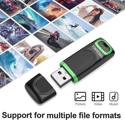 TOPESEL 64GB Flash Drive 5 Pack, USB 2.0 Thumb Drives High Speed Memory Stick Jump Drive Zip Drive for Data Storage and Backup (Five Mixed Colors: Red Blue Cyan Orange Green)