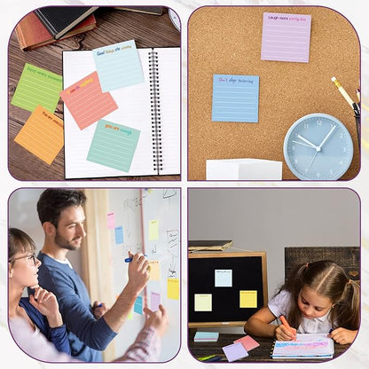 Yinder 24 Pcs Inspirational Sticky Notes Christmas Stocking Stuffers Motivational Sticky Notes Pad Employee Appreciation Gift Bulk for Teacher Nurse Coworker Office 3 x 3'' (Inspirational,Light Color)