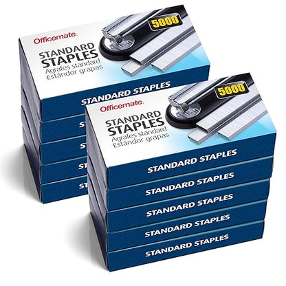 Officemate Standard Staples, 10 Boxes General Purpose Staple (91950) (Pack of 10)