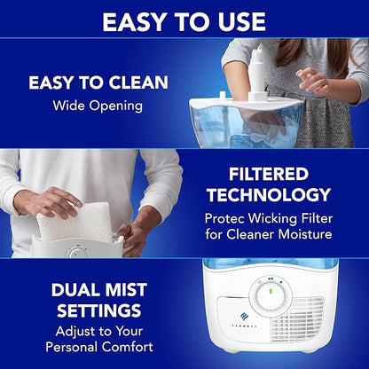 Vicks Filtered Cool Mist Humidifier, Medium Room, 1.1 Gallon Tank - Humidifier for Baby and Kids Rooms, Bedrooms and More, Works with Vicks VapoPads