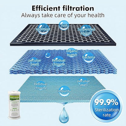 Whole House Water Filter Housing with Activated Carbon Cartridge | Fits 10x4.5" Sediment & Carbon Filters | 1" NPT Ports | Heavy-Duty Pre-Filtration for Well and City Water