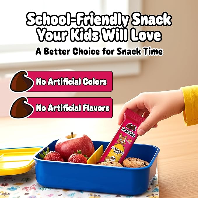 Snakkidz Organic Chewy Granola Bar, Allergen Free, Made with Avocado Oil, Low Sugar (15 Bars, Chocolate Chip)