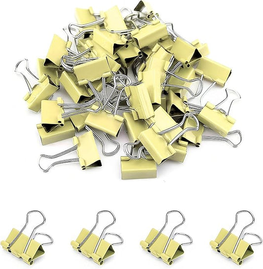 50 Pack Small Yellow Binder Clips 3/4 Inch (19 mm), Colored Little Paper Clamps, Tiny Mini Paper Clips for Office Home School Business 0.75"