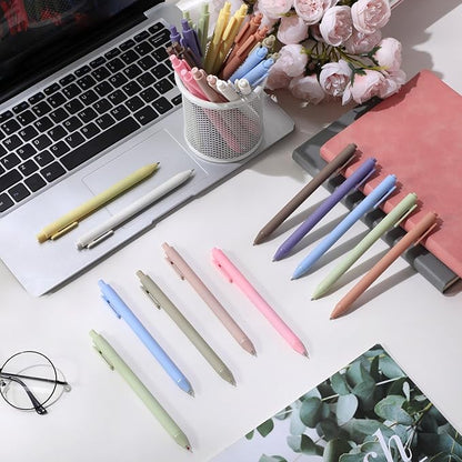 Crtiin 100 Pcs Gel Ink Pens Bulk, Black Ink 0.5mm Fine Point Retractable Pen Smooth Writing Office School Supplies for Teacher Server Operation Christmas Charity Donation Thanksgiving (Pastel Colors)
