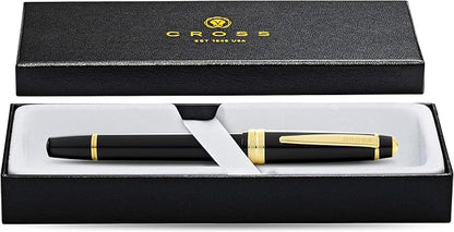Cross Bailey Light Refillable Fountain Presented in a Everyday Gift Box - Medium Point, Black Ink, Polished Black
