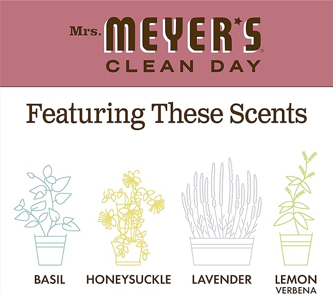 MRS. MEYER'S CLEAN DAY Liquid Hand Soap, Cruelty Free and Biodegradable Formula, Rosemary Scent, 12.5 oz- Pack of 3