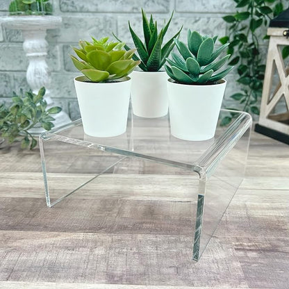 Plymor Clear Acrylic Short Square Display Riser, 3.5" H x 7" W x 7" D (1/4" thick)