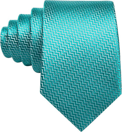 Barry.Wang Tie Sets for Men Silk Solid Necktie Stain Ties Handkerchief Pocket Square Cufflinks Wedding Business Dyed