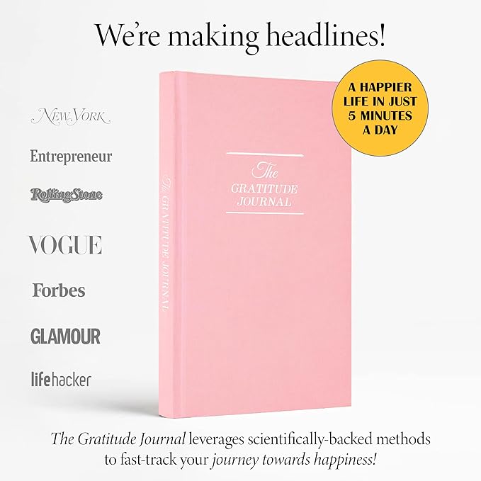 The Original Gratitude Journal for Women 2026 - Daily Gratitude Practice for Girls with Inspiring Quotes & Mindful Prompts for Affirmation Reflection and Happiness - Premium Linen Pink