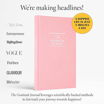 The Original Gratitude Journal for Women 2026 - Daily Gratitude Practice for Girls with Inspiring Quotes & Mindful Prompts for Affirmation Reflection and Happiness - Premium Linen Pink